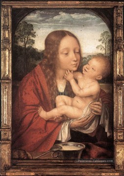Vierge à l’Enfant dans un Paysage Quentin Matsys Peinture à l'huile